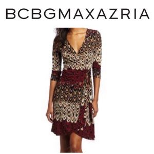 BCBGMaxAzria, Adele Printed Wrap Dress, Size Small